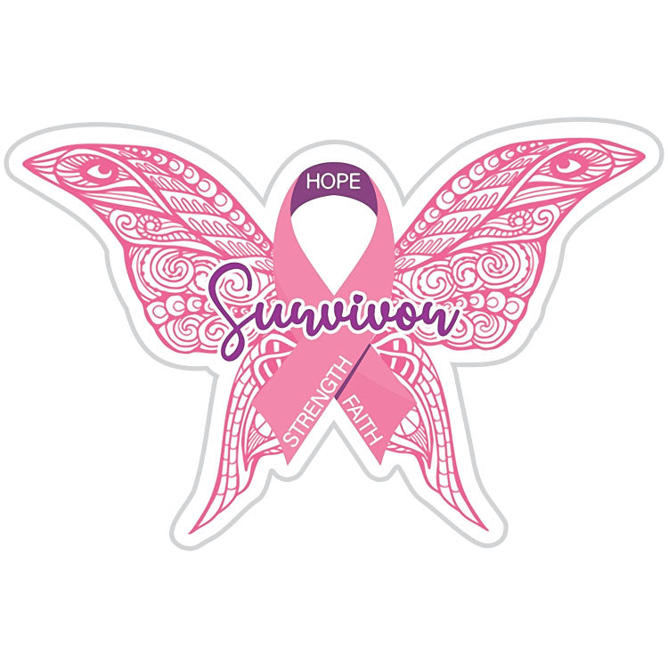 Butterfly Breast Cancer Survivor Sticker