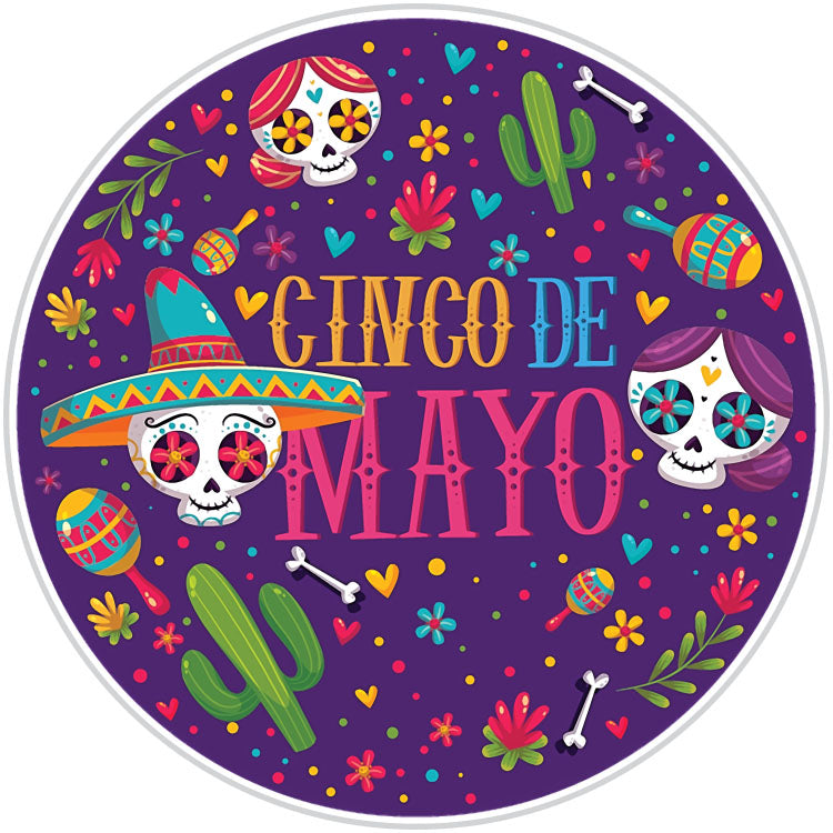 Cinco De Mayo Purple Sticker