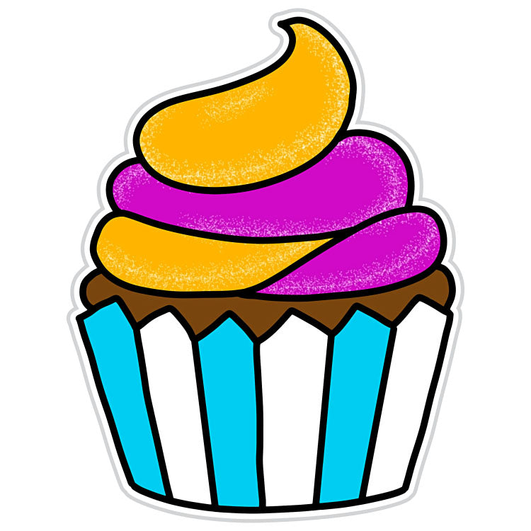 Colorful Cupcake Sticker