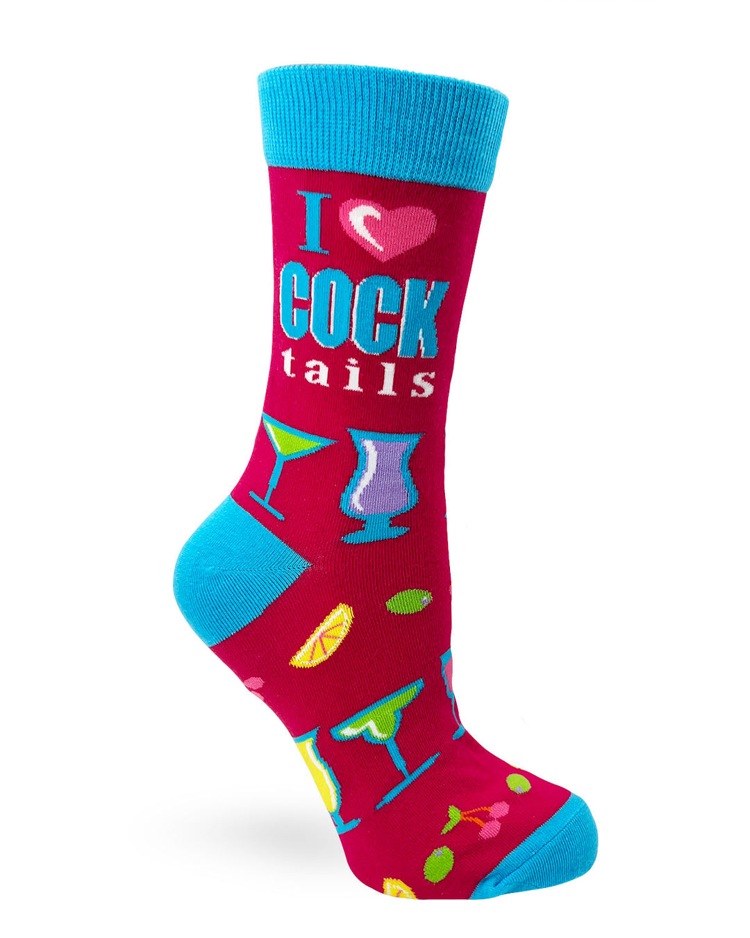 I Love Cocktails Ladies' Crew Socks