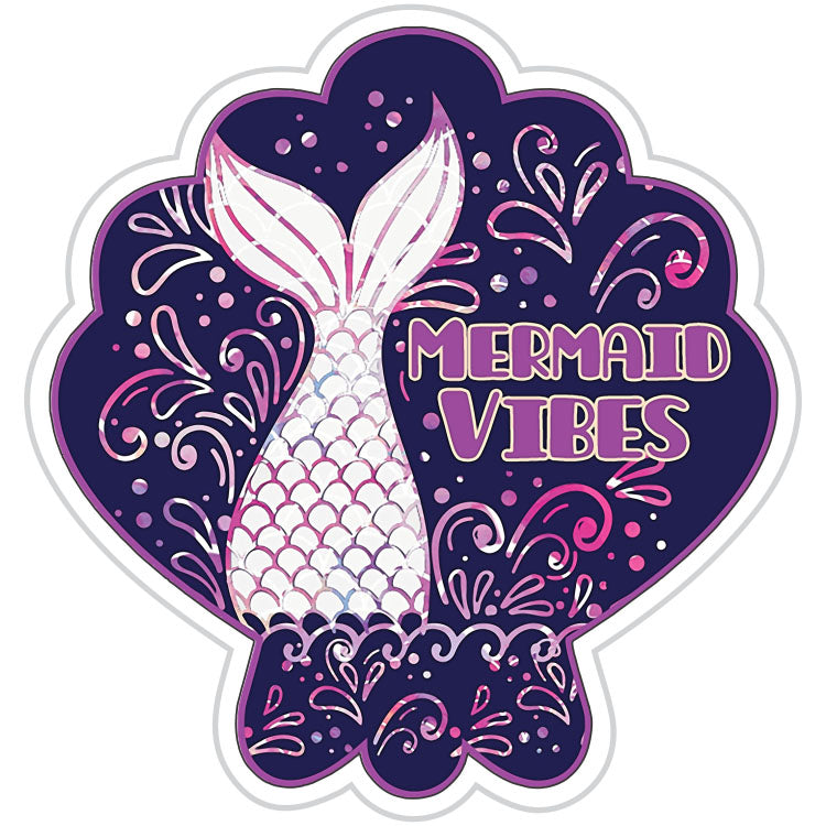 Mermaid Vibes Shell Sticker In Purple