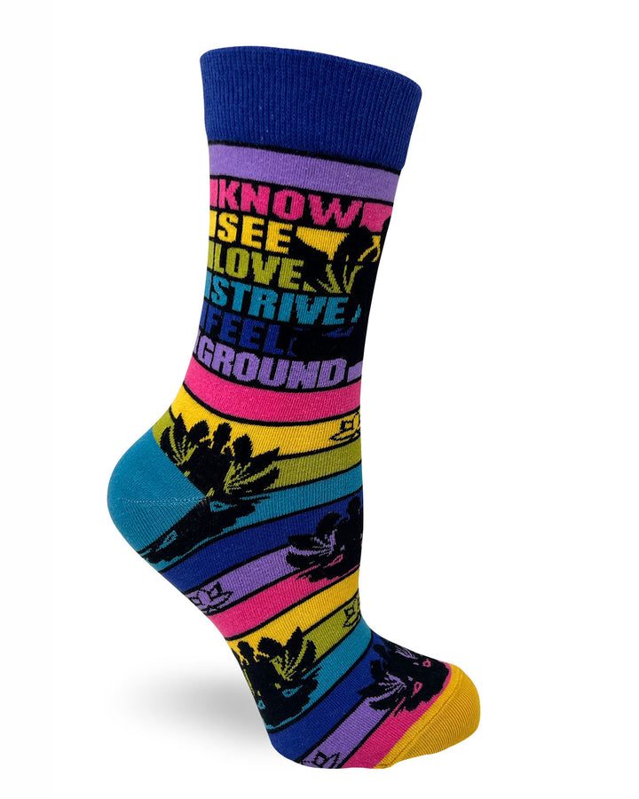 Zen Yoga Ladies Novelty Crew Socks