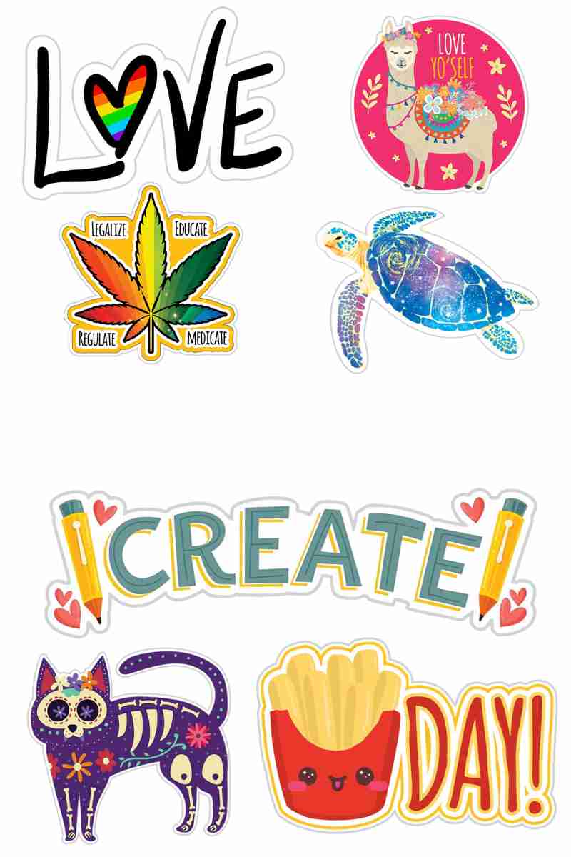 Stickers for Laptops, Flasks, Cooler and water Bottles, Car Bumper Decals