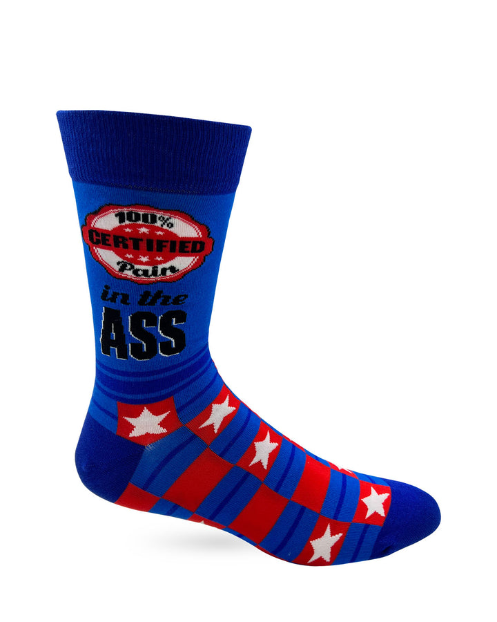 Funny 100% Certified Pain in The Ass Men's Crew Socks