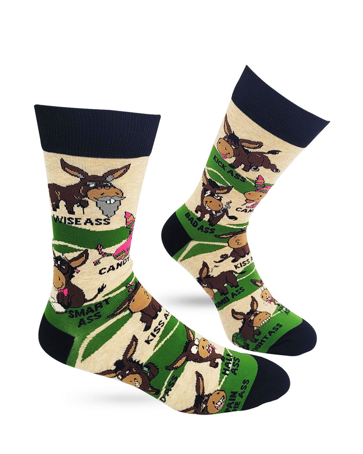 Asses - Smart, Dumb, Kick, Bad, Tight, Wise, Etc - Men's Novelty Crew Socks