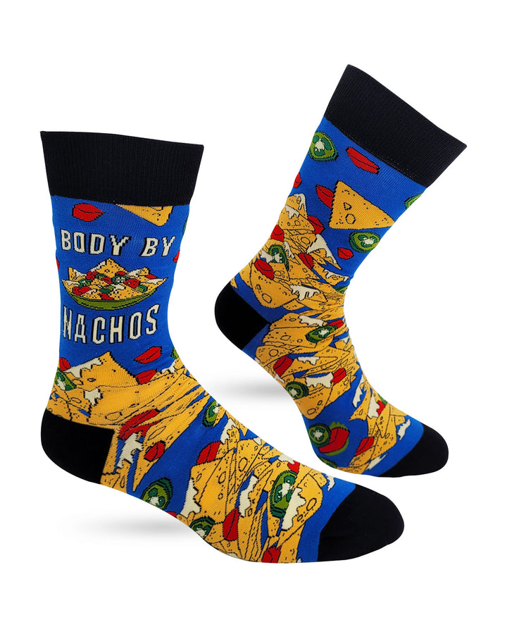 Body By Nachos Funny Men's Novelty Crew Socks