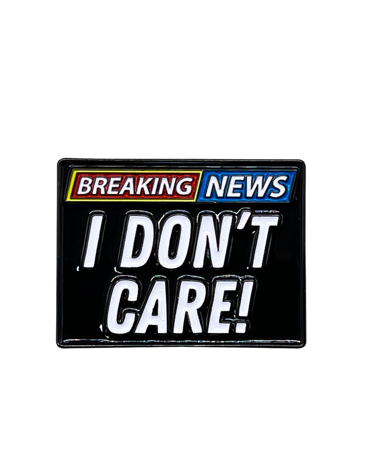 Breaking News, I Don't Care Soft Enamel Pin wholesale