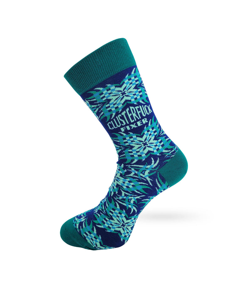 Clusterfuck Fixer Funny Men's Novelty Crew Socks
