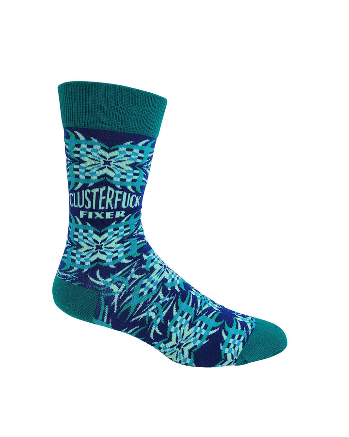 Clusterfuck Fixer Funny Men's Novelty Crew Socks