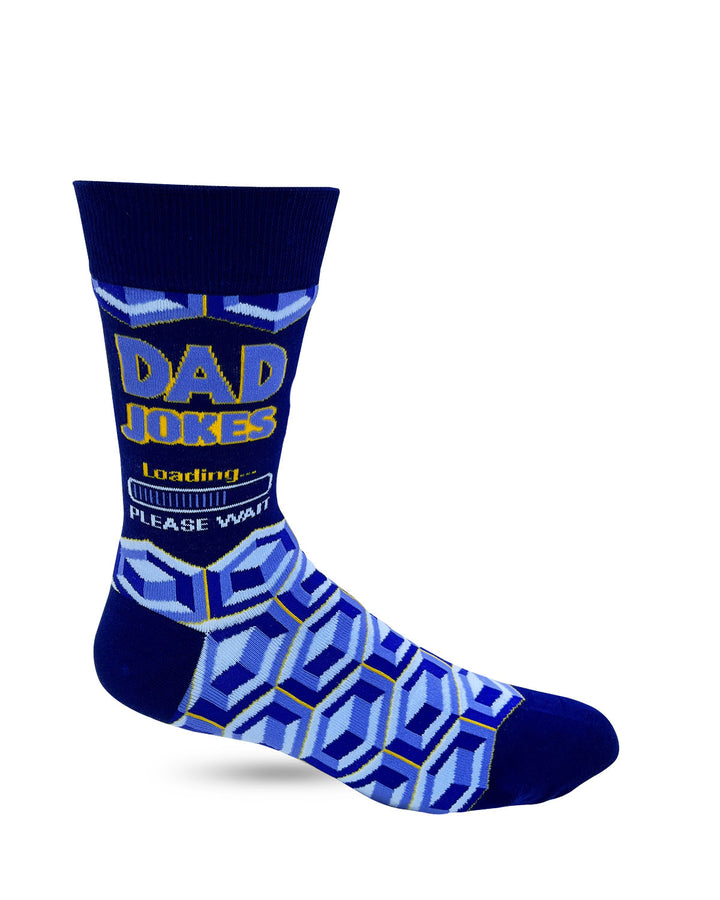 Dad Jokes Loading... Please Wait Men's Novelty Crew Socks