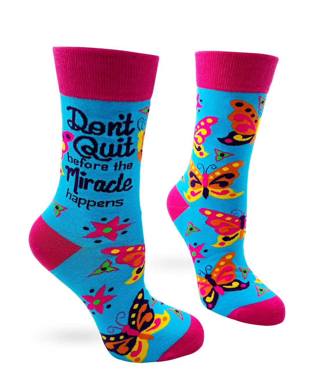 Don't Quit Before The Miracle Happens Women's Crew Socks