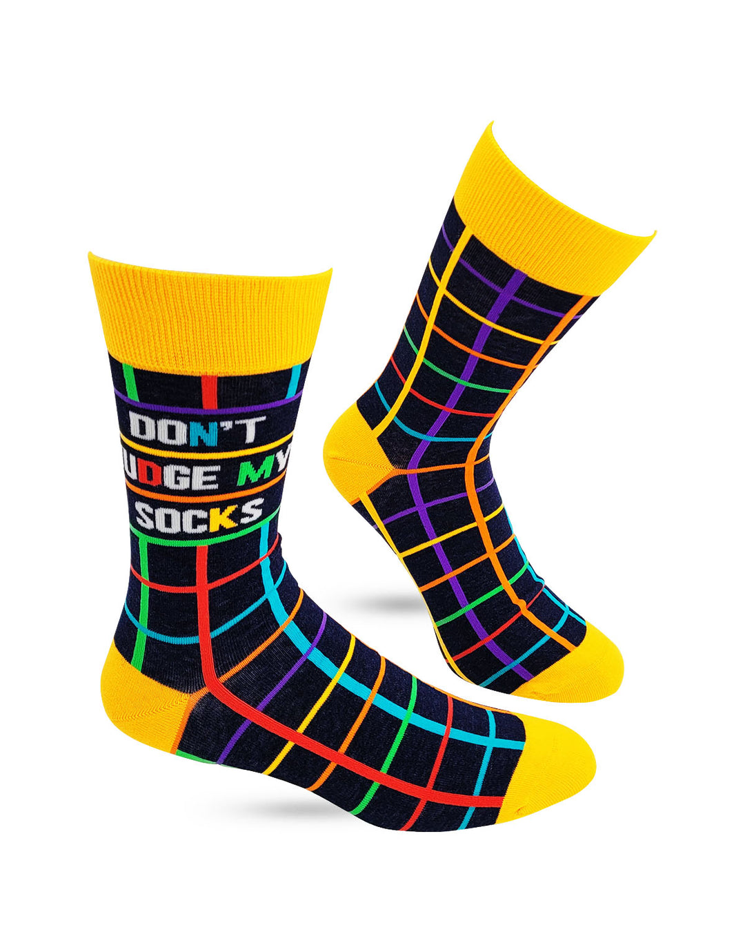 Don't Judge My Socks Men's Novelty Crew Socks