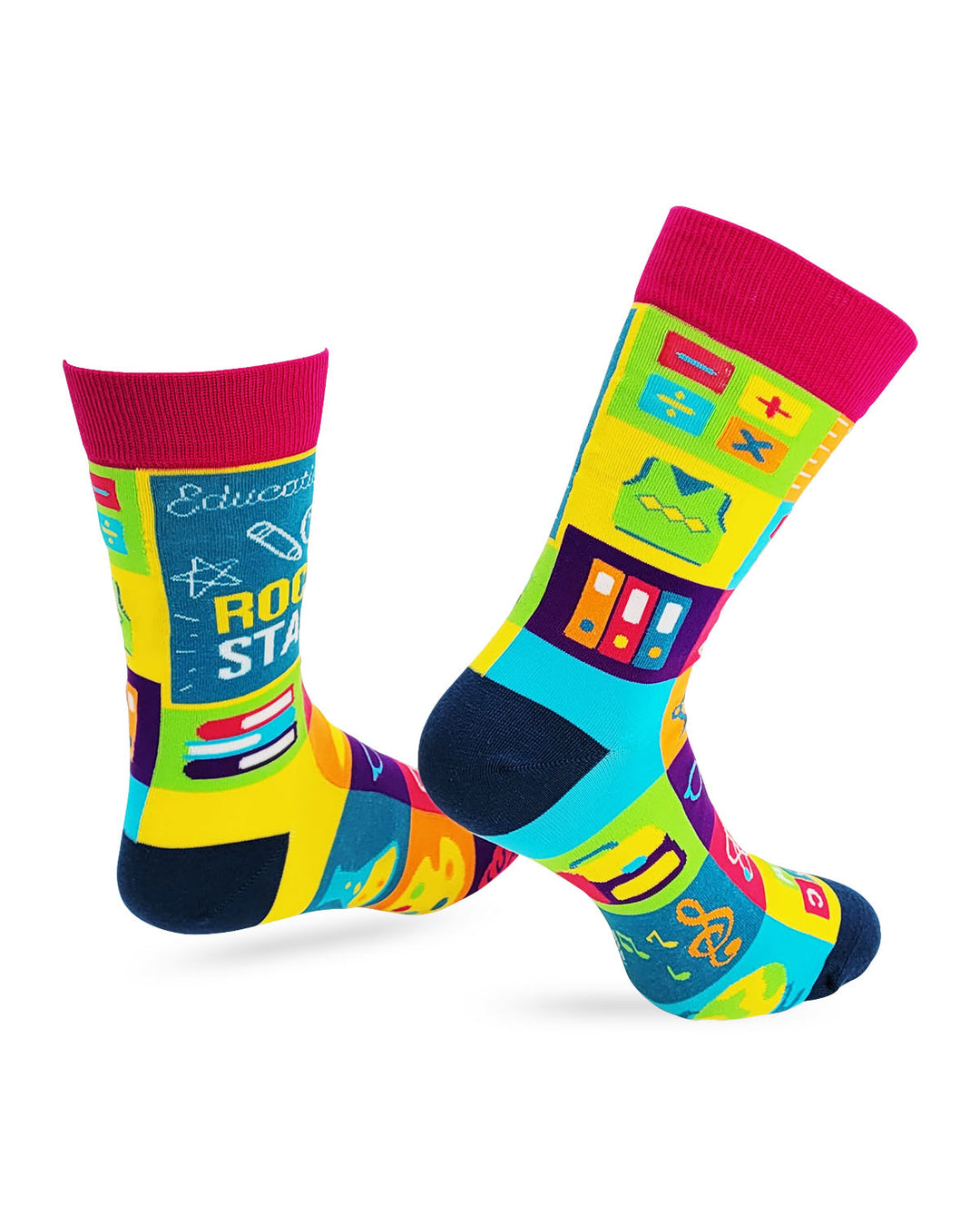 Educational Rock Star Men's Novelty Crew Socks