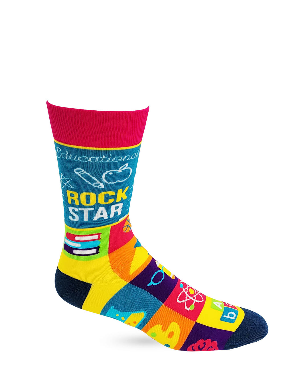 Educational Rock Star Men's Novelty Crew Socks