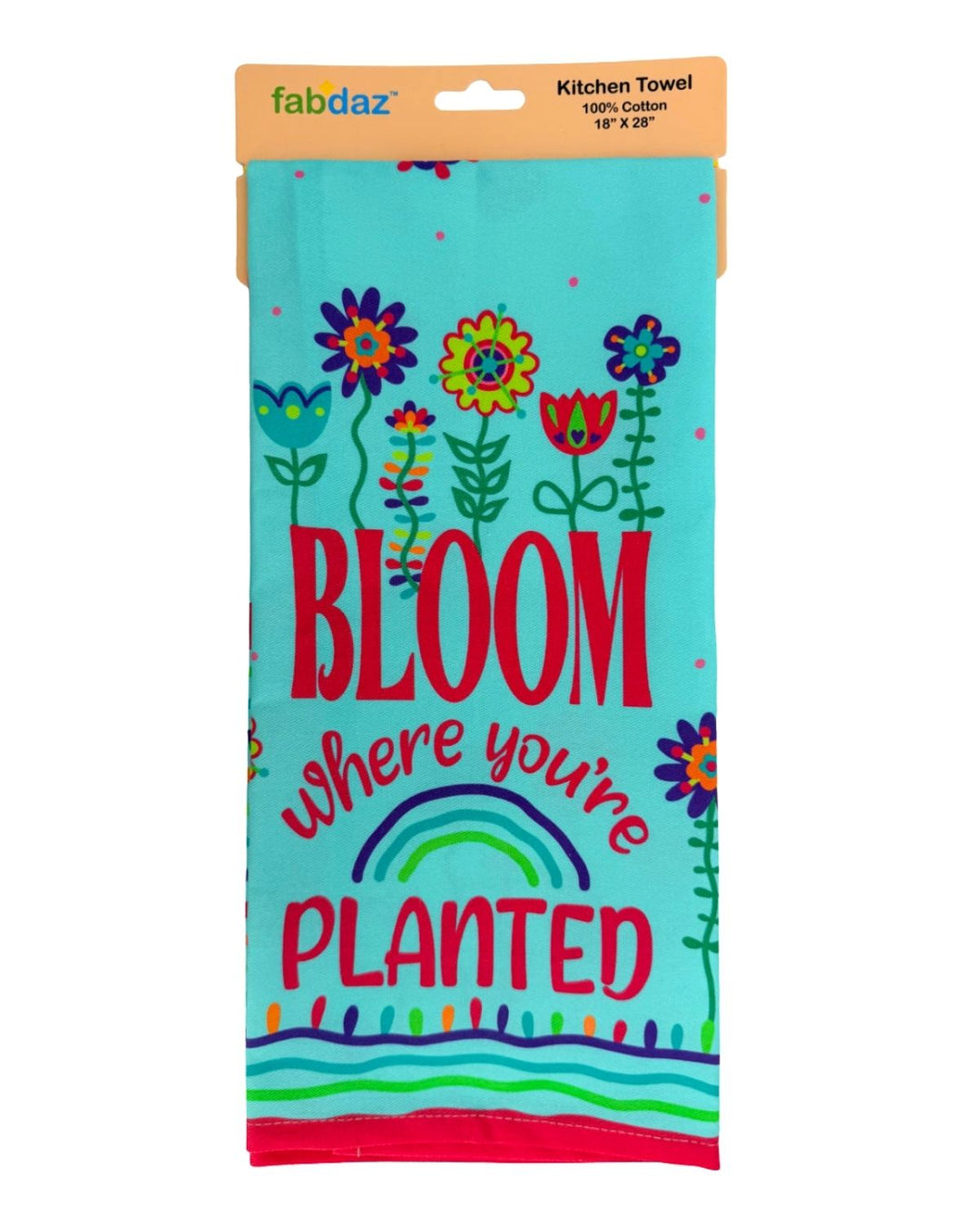 Bloom Where You're Planted Colorful Cotton Kitchen Towel
