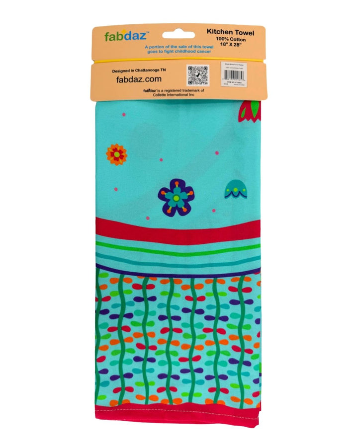 Bloom Where You're Planted Colorful Cotton Kitchen Towel