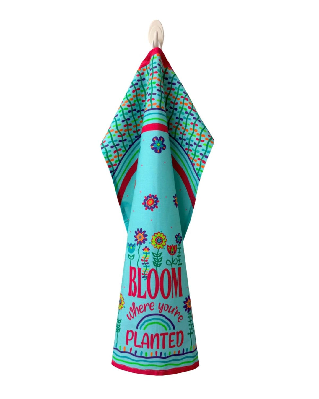 Bloom Where You're Planted Colorful Cotton Kitchen Towel
