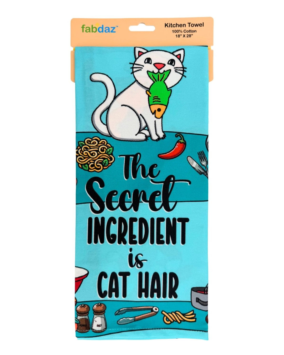 The Secret Ingredient is Cat Hair Colorful Cotton Kitchen Towel