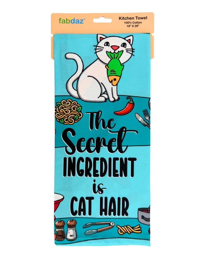 The Secret Ingredient is Cat Hair Colorful Cotton Kitchen Towel