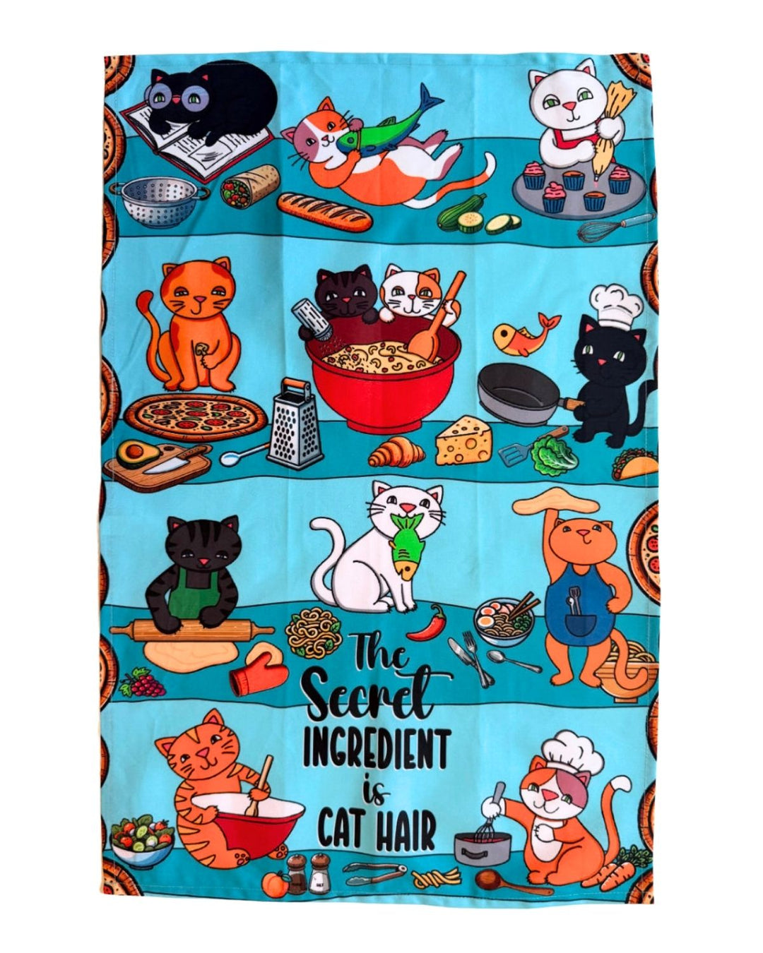 The Secret Ingredient is Cat Hair Colorful Cotton Kitchen Towel