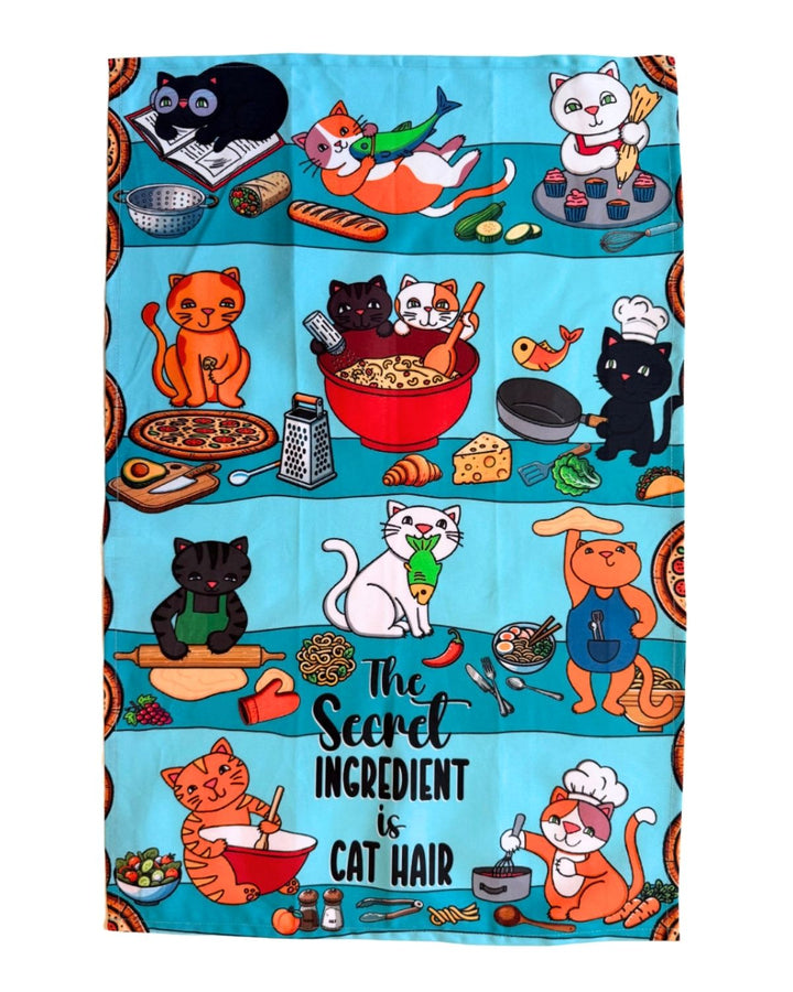 The Secret Ingredient is Cat Hair Colorful Cotton Kitchen Towel