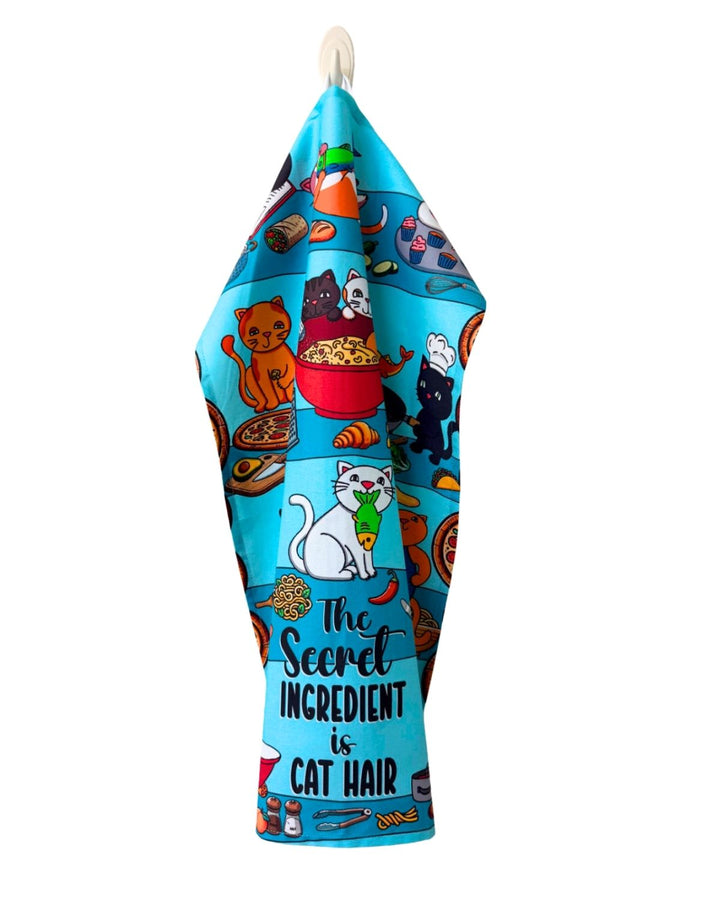 The Secret Ingredient is Cat Hair Colorful Cotton Kitchen Towel