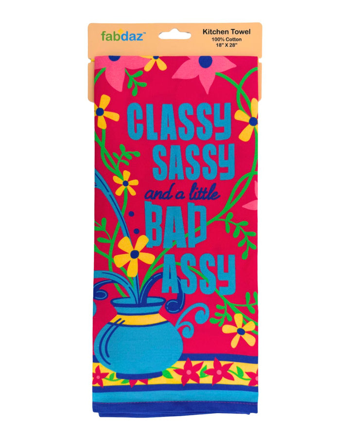Classy Sassy and a Little Badassy Colorful Cotton Kitchen Towel