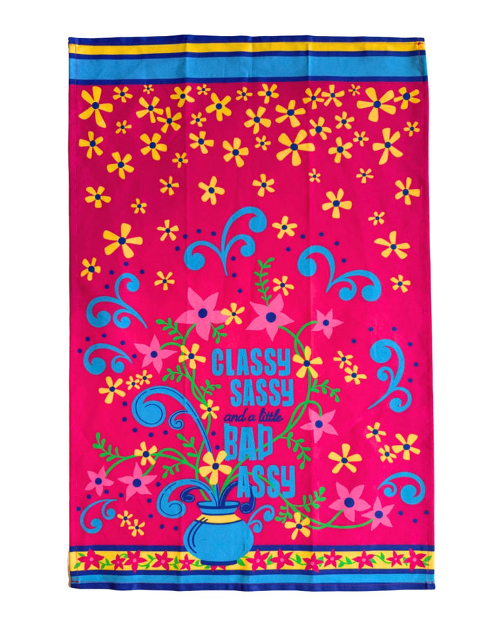 Classy Sassy and a Little Badassy Colorful Cotton Kitchen Towel