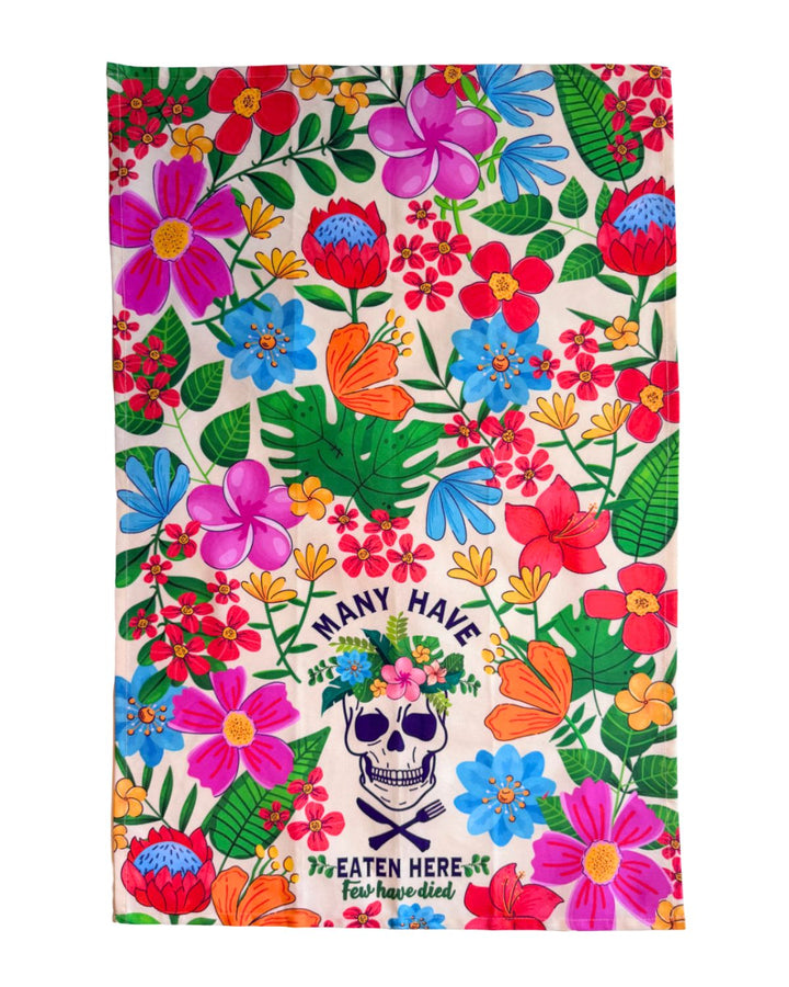 Many Have Eaten Here, Few Have Died Cotton Kitchen Towel