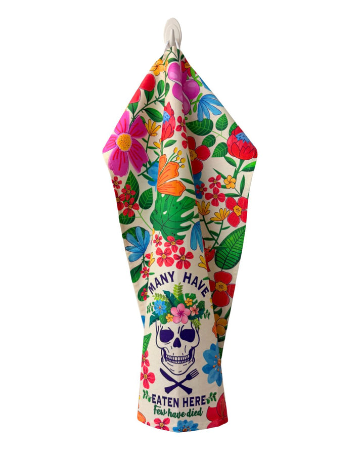Many Have Eaten Here, Few Have Died Cotton Kitchen Towel