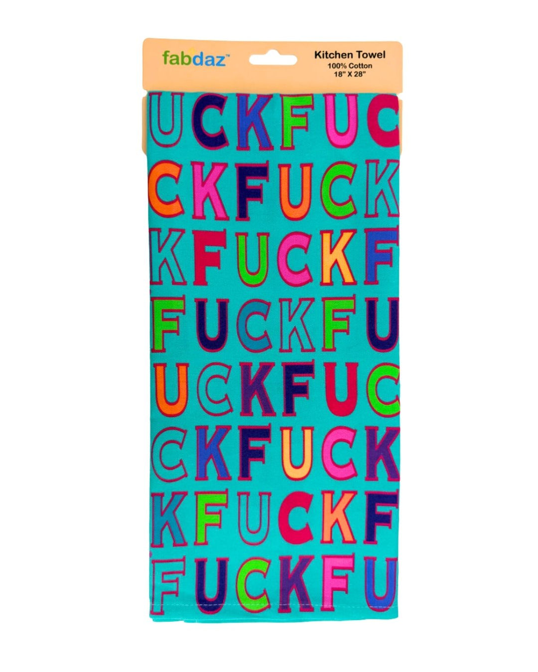 FUCK Repeated in Colorful Letters Cotton Kitchen Towel
