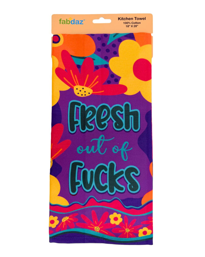Fresh Out of Fucks Cotton Kitchen Towel