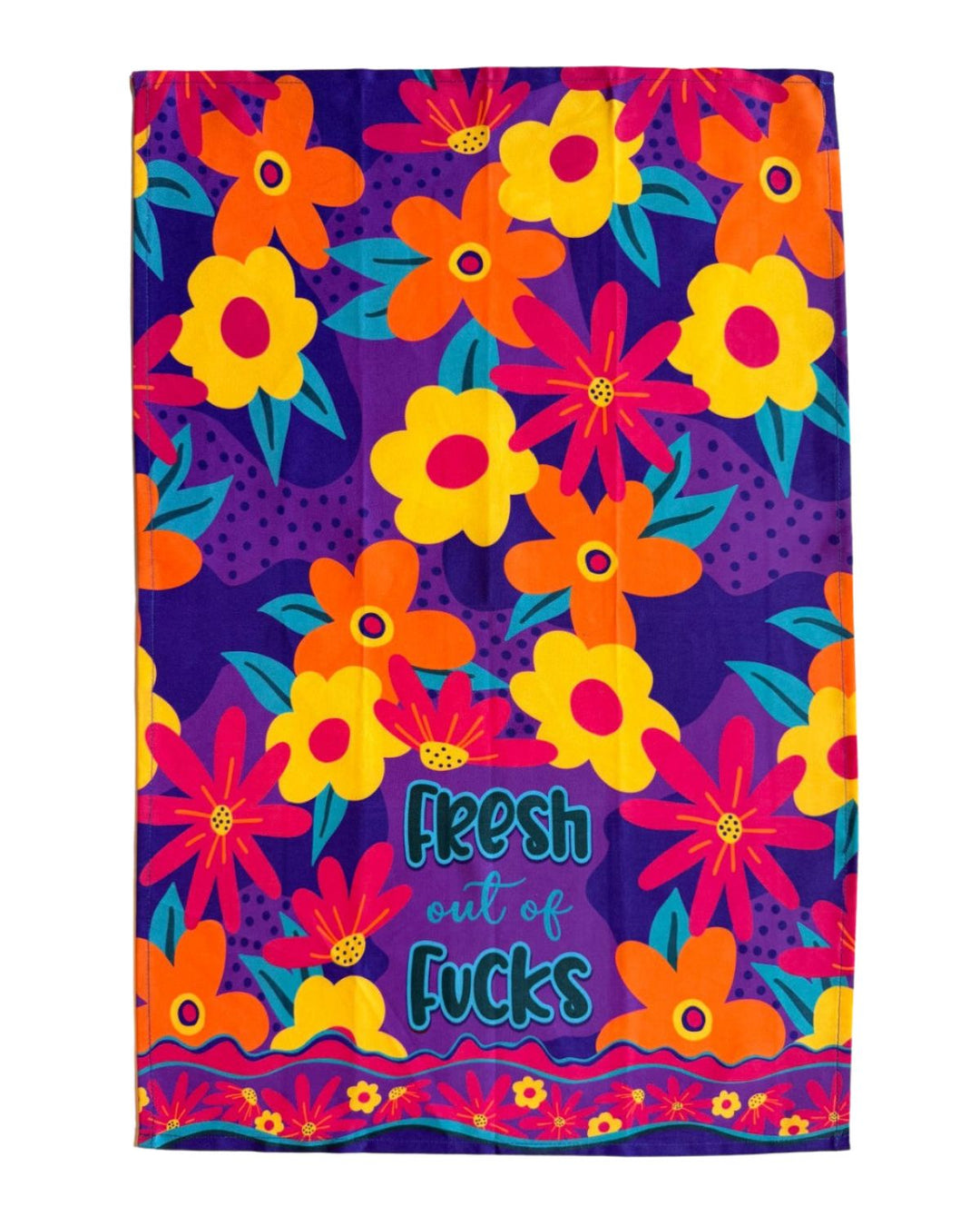 Fresh Out of Fucks Cotton Kitchen Towel