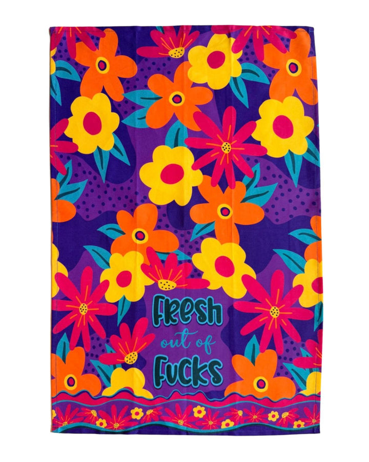 Fresh Out of Fucks Cotton Kitchen Towel