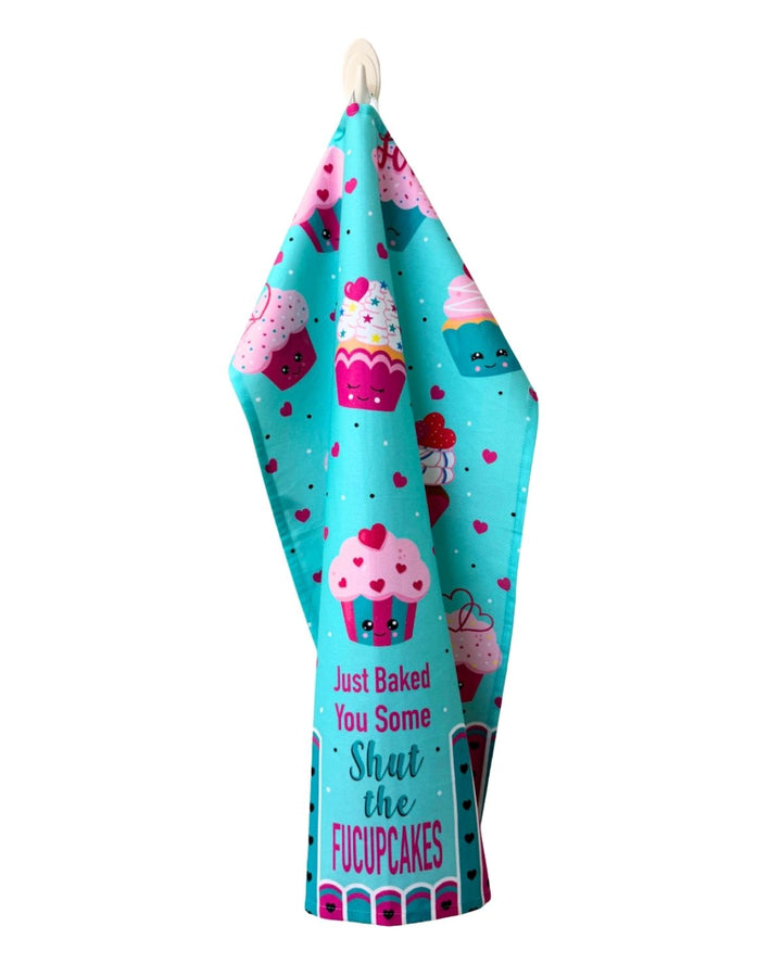 Just Baked You Some Shut the Fucupcakes Cotton Kitchen Towel