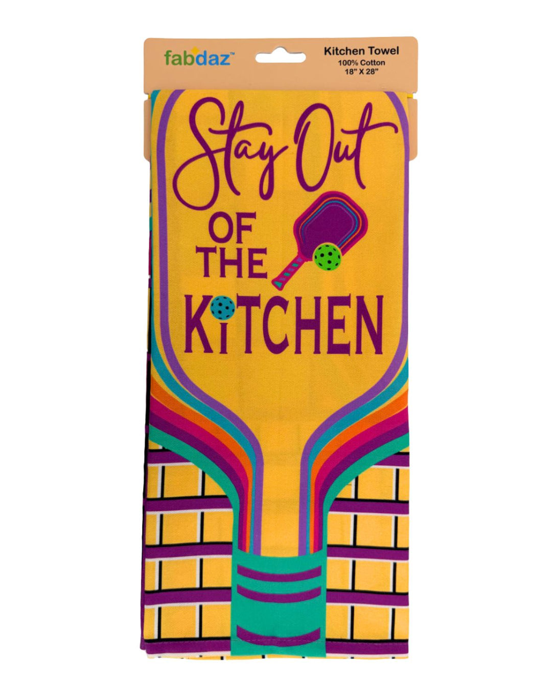 Stay Out of the Kitchen Pickleball Theme Cotton Kitchen Towel