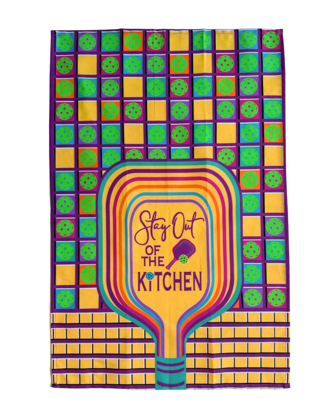 Stay Out of the Kitchen Pickleball Theme Cotton Kitchen Towel