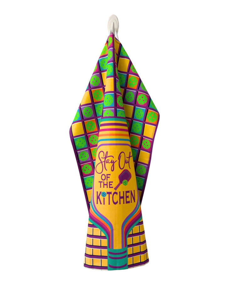 Stay Out of the Kitchen Pickleball Theme Cotton Kitchen Towel