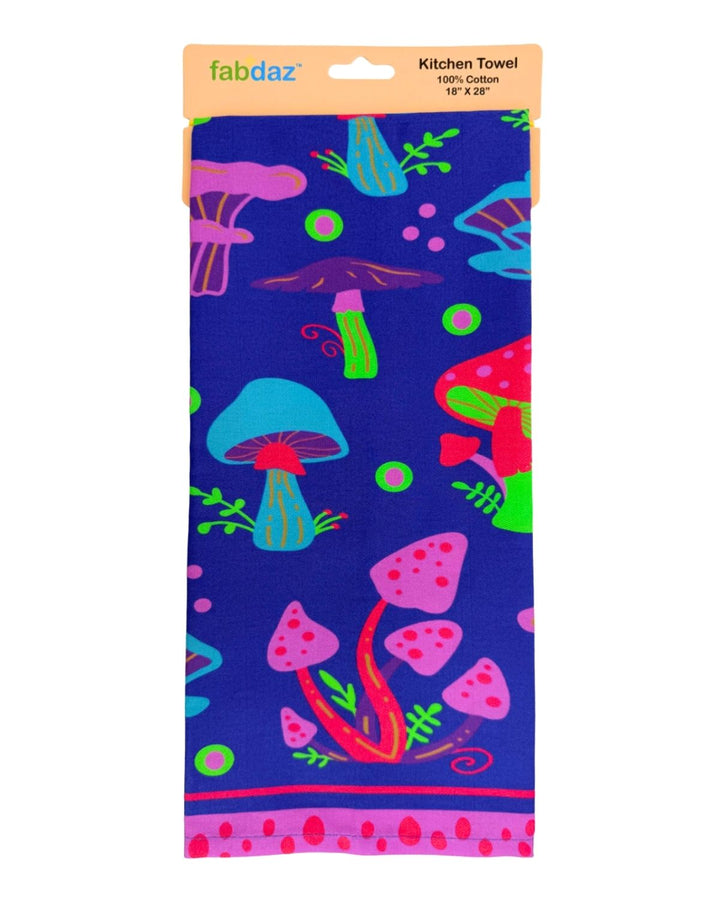 Trippy Mushrooms Cotton Kitchen Towel