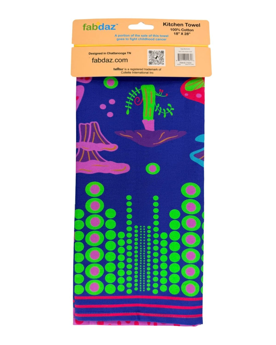 Trippy Mushrooms Cotton Kitchen Towel