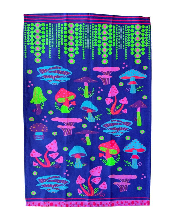 Trippy Mushrooms Cotton Kitchen Towel