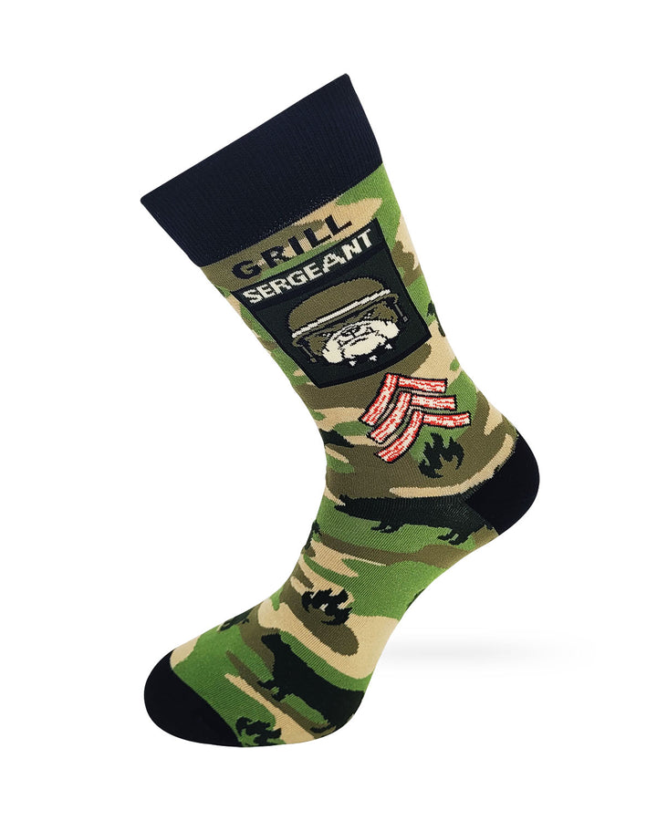 Grill Sergeant - Cookout Grilling BBQ Men's Novelty Crew Socks