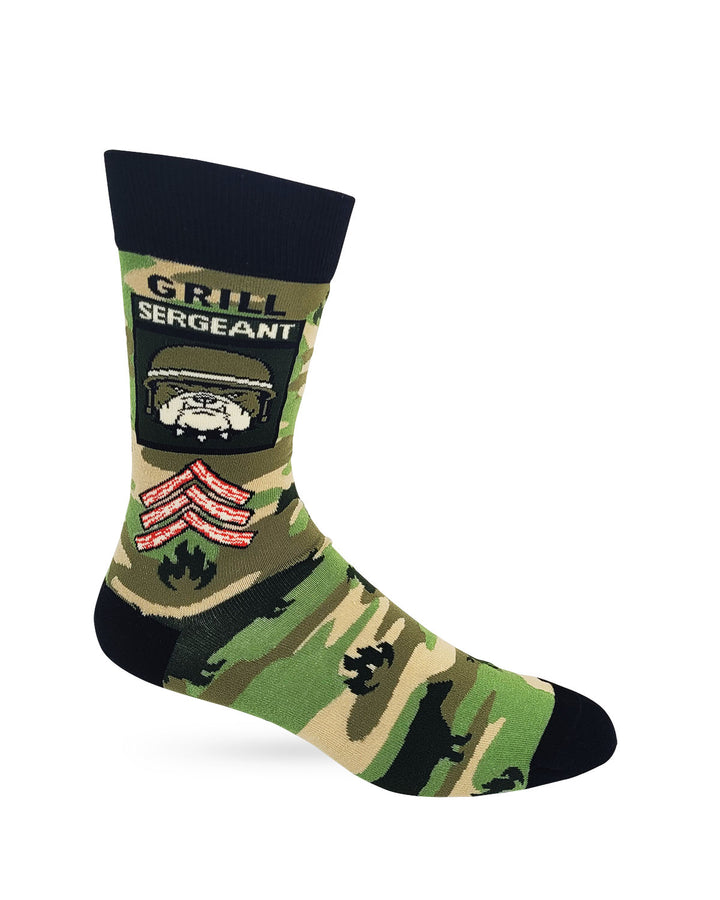 Grill Sergeant - Cookout Grilling BBQ Men's Novelty Crew Socks