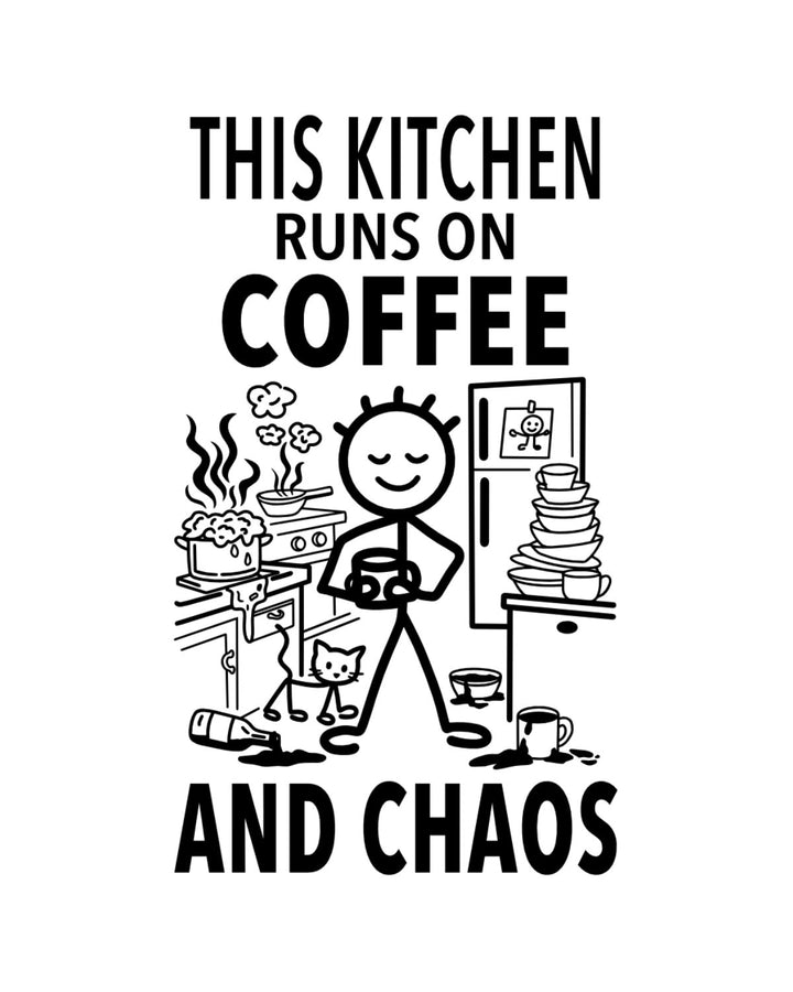 “This Kitchen Runs on Coffee and Chaos” - Hey Now™ Cotton Kitchen Towel
