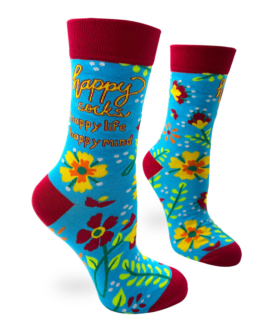 Happy Socks, Happy Life, Happy Mind Women's Crew Socks