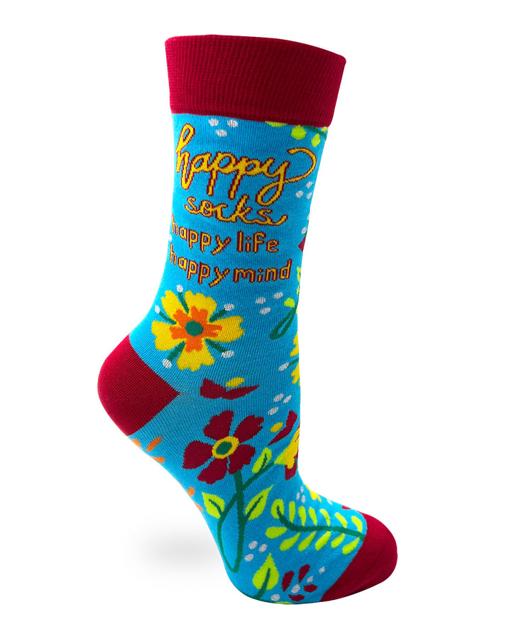 Happy Socks, Happy Life, Happy Mind Women's Crew Socks