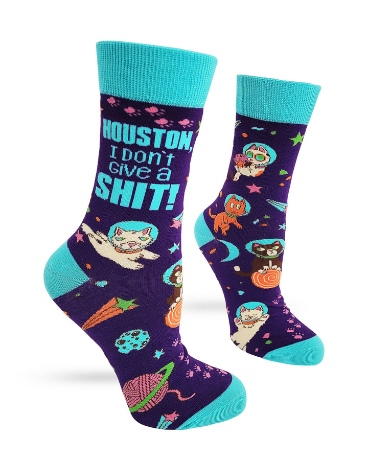 Houston I Don't Give a Shit Women's Crew Socks
