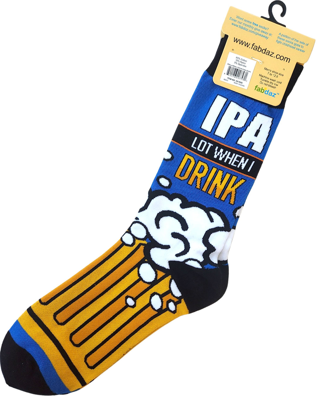 IPA Lot When I Drink Men's Novelty Crew Socks