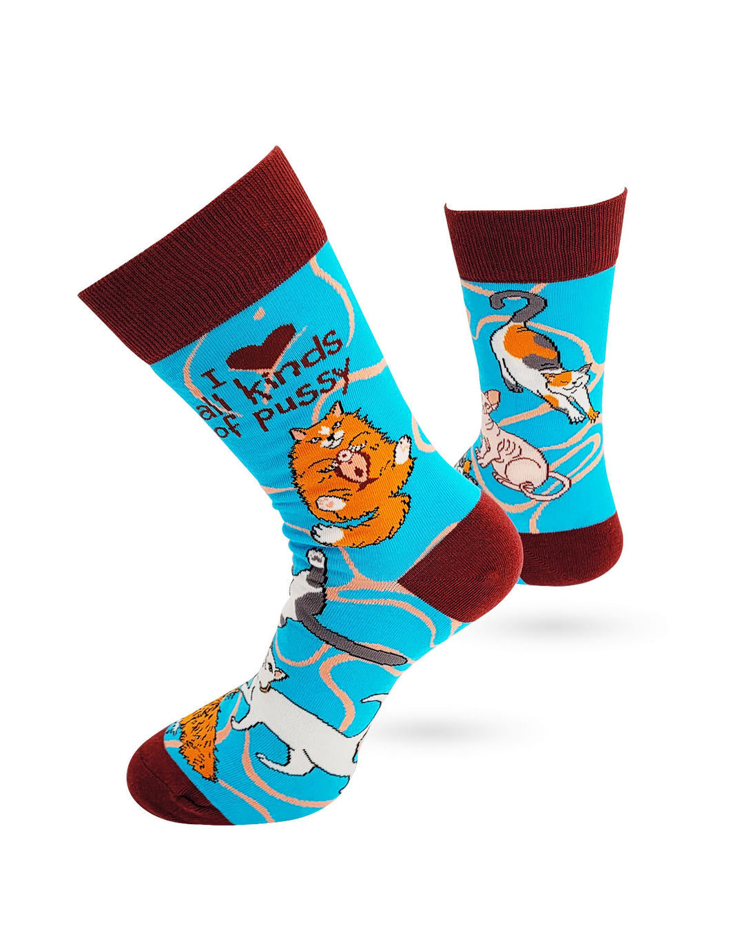 I Love All Kinds of Pussy Men's Novelty Crew Socks