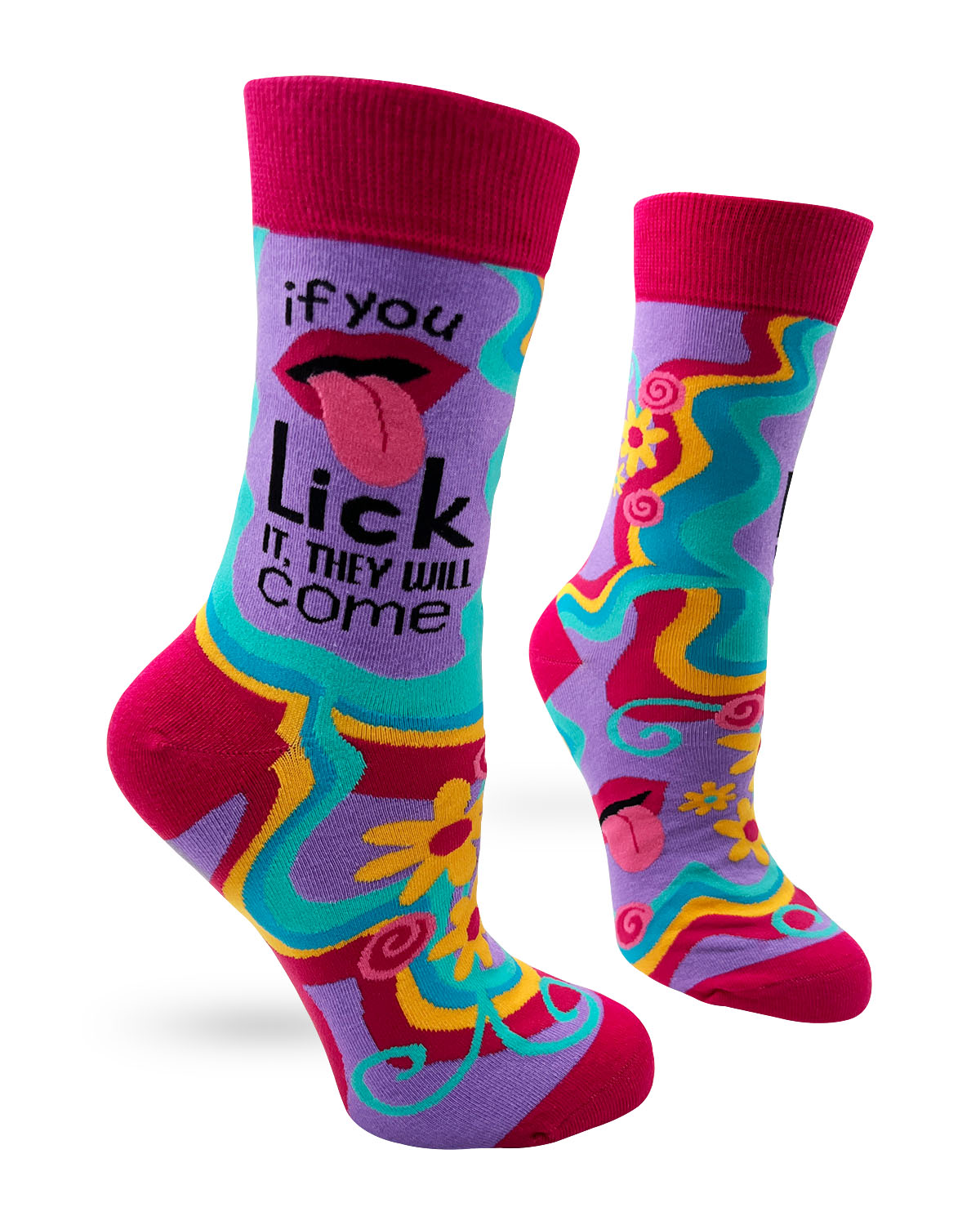 If You Lick it They Will Come Funny Women's Crew Socks